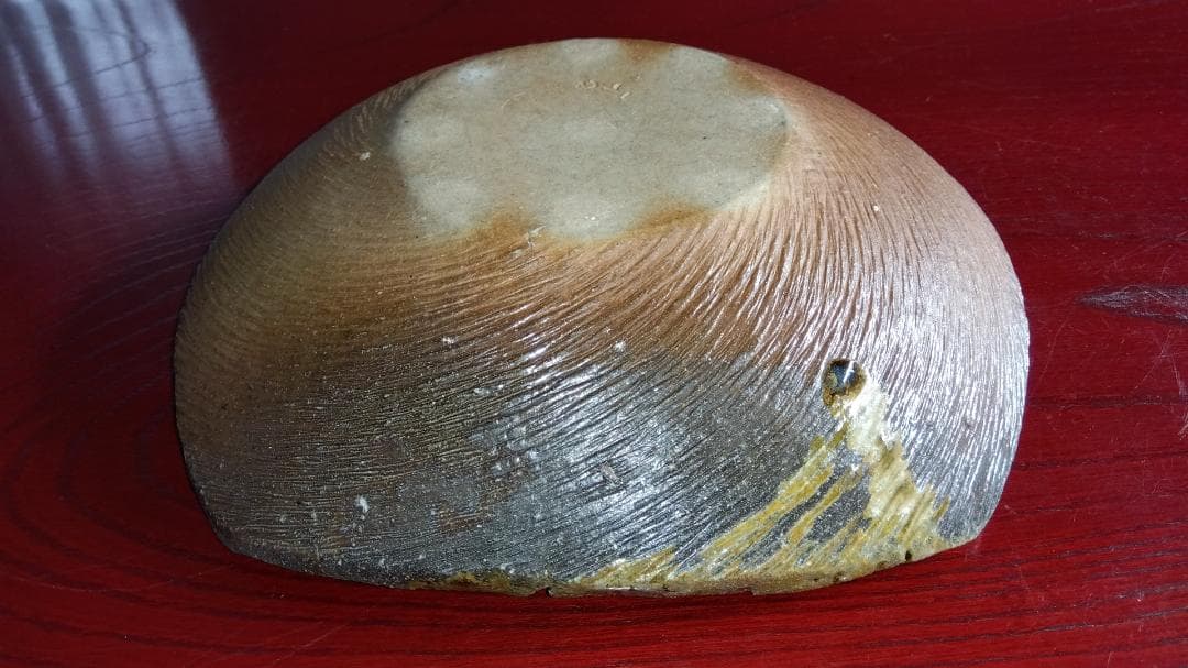 越前焼の名工　白越不朝（塩越窯）自然灰釉究極美が逸品灰釉美四方角中盛皿No:5