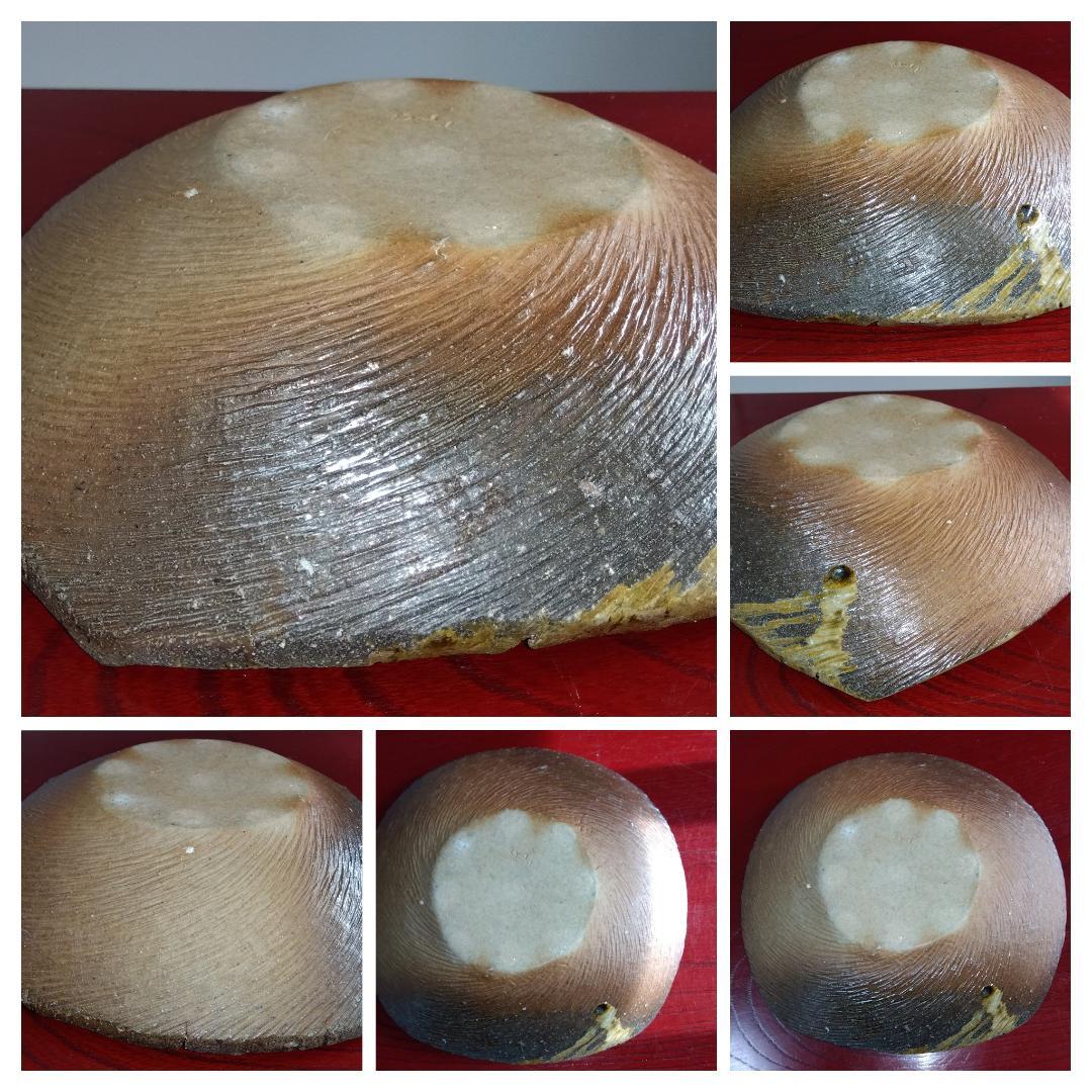 越前焼の名工　白越不朝（塩越窯）自然灰釉究極美が逸品灰釉美四方角中盛皿No:5