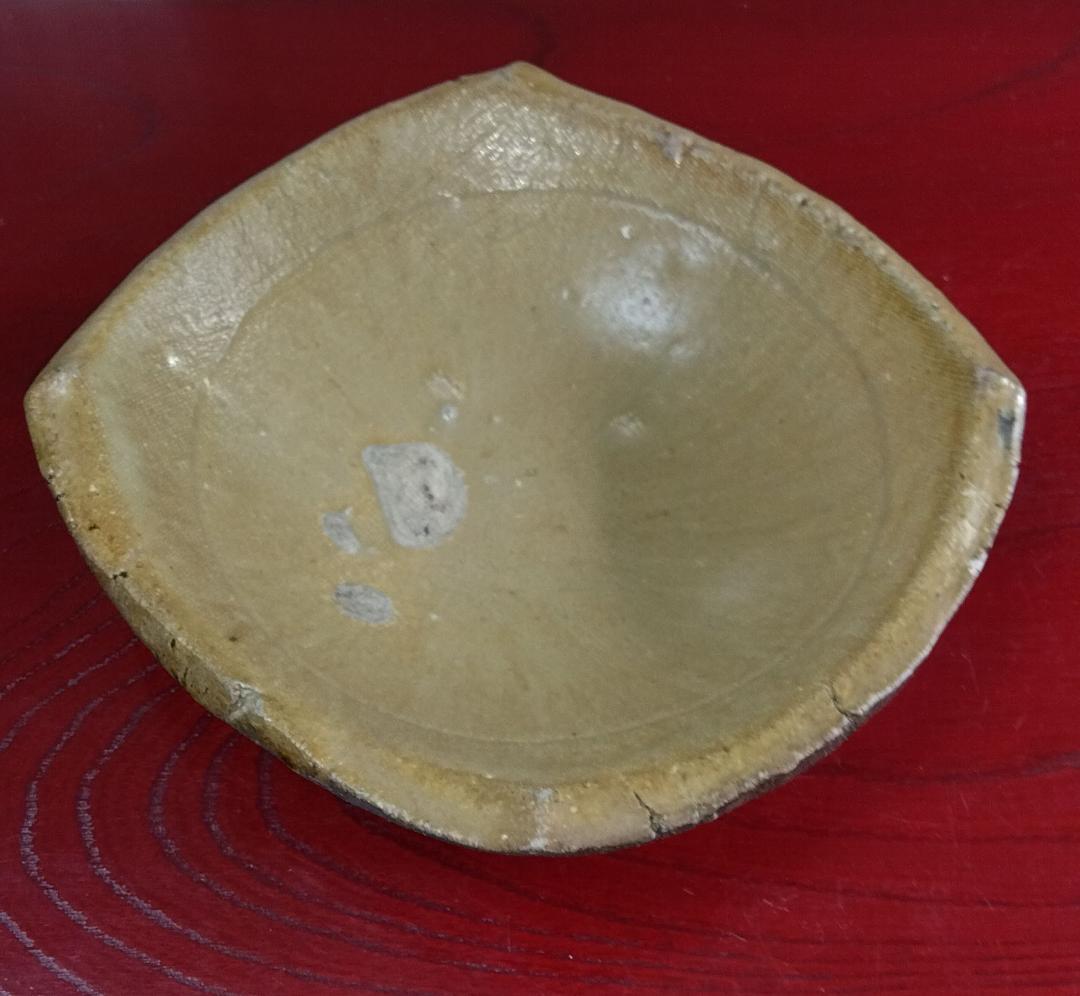 越前焼の名工　白越不朝（塩越窯）自然灰釉究極美が逸品灰釉美四方角中盛皿No:5