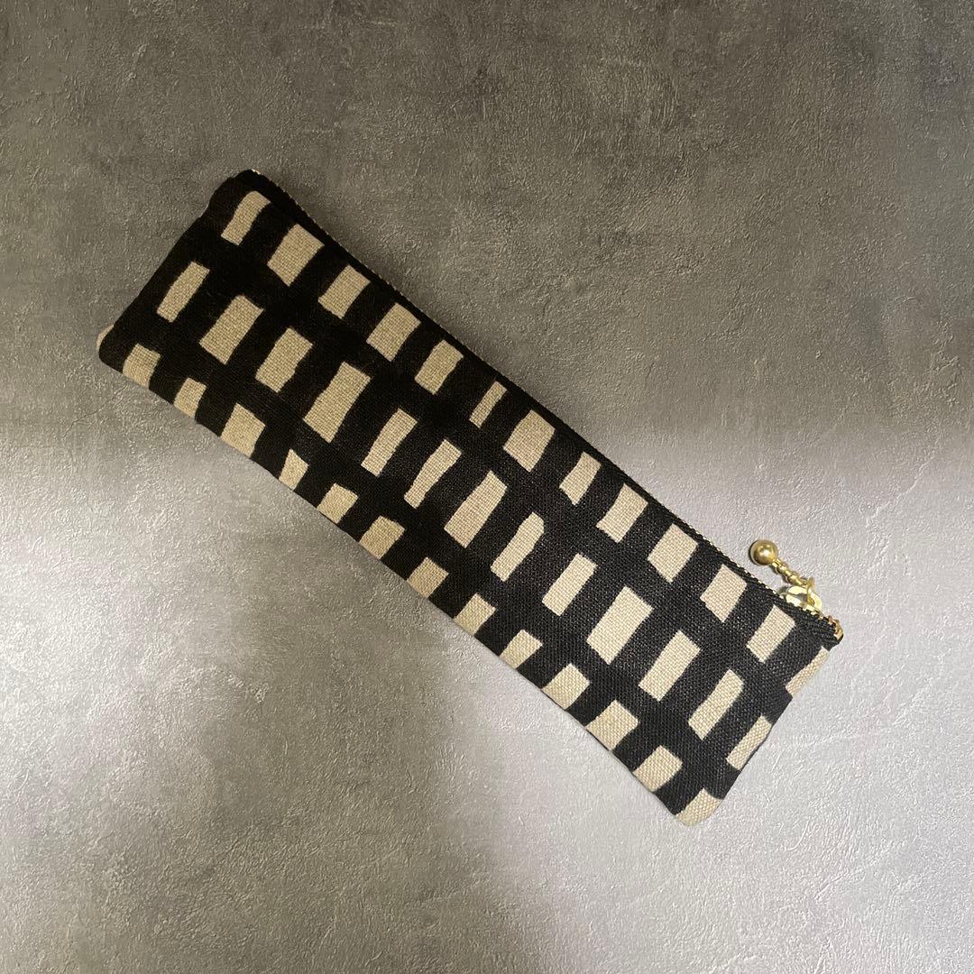ミナペルホネン ペンポーチペンケース 黒 ハンドメイド