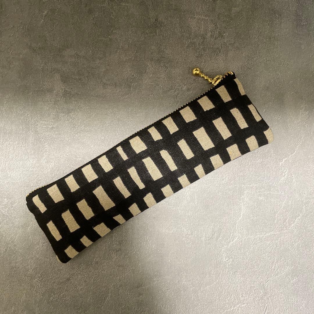 ミナペルホネン ペンポーチペンケース 黒 ハンドメイド