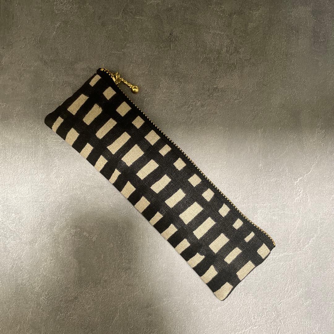 ミナペルホネン ペンポーチペンケース 黒 ハンドメイド