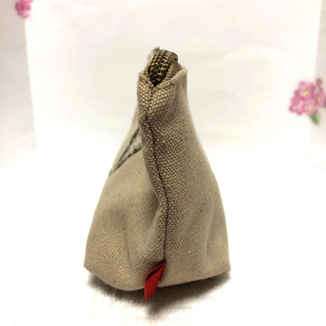 試作品❣️化粧ポーチ 小物入れ★リメイク★ベージュ 内ポケット付