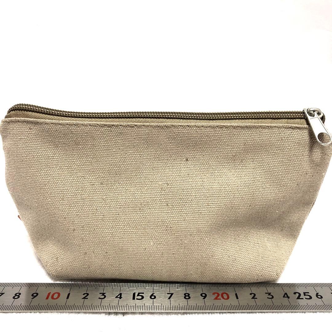 試作品❣️化粧ポーチ 小物入れ★リメイク★ベージュ 内ポケット付