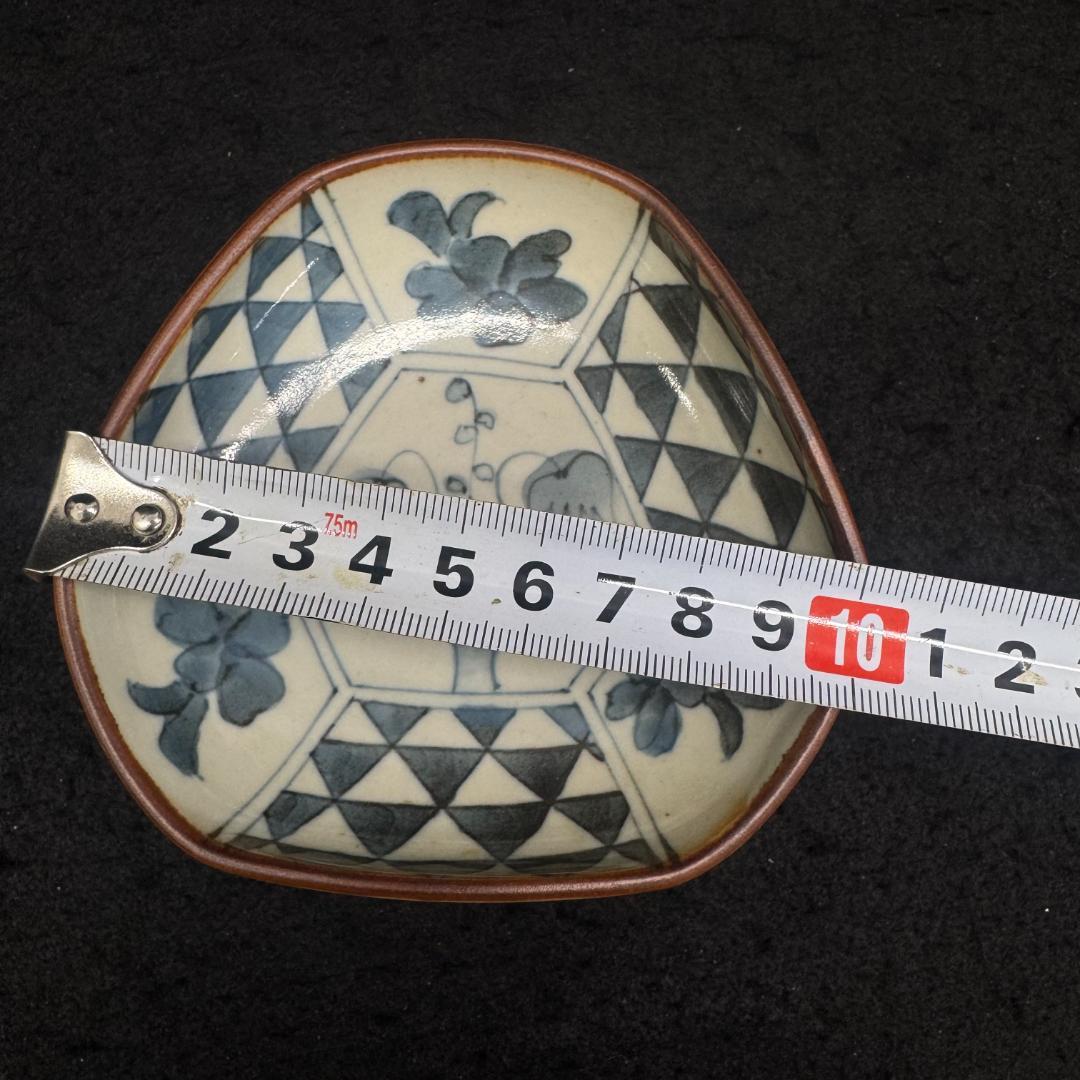 染付　朝顔花紋　五代 佐藤走波 高杯鉢2個　湯呑み1個