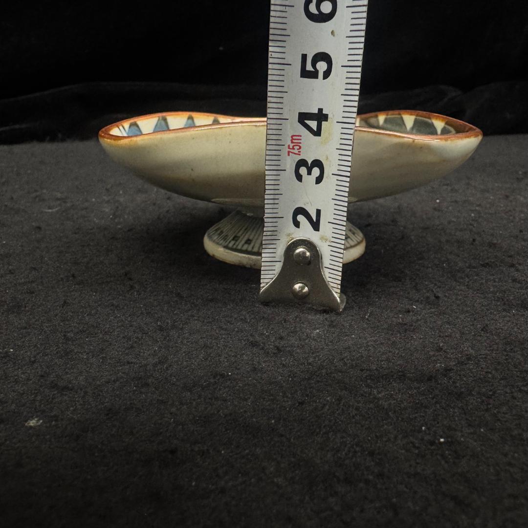 染付　朝顔花紋　五代 佐藤走波 高杯鉢2個　湯呑み1個