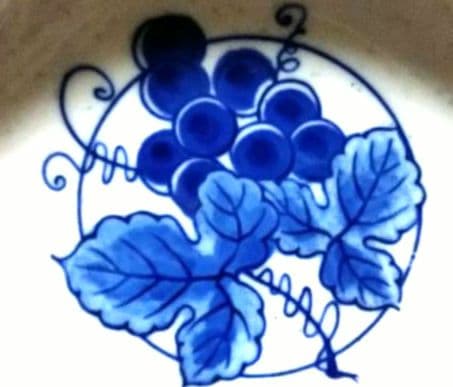 ♦有田焼【５５年前の素敵なレアヴィンテージ】 ♦希少な青ぶとう柄・染付中皿5皿