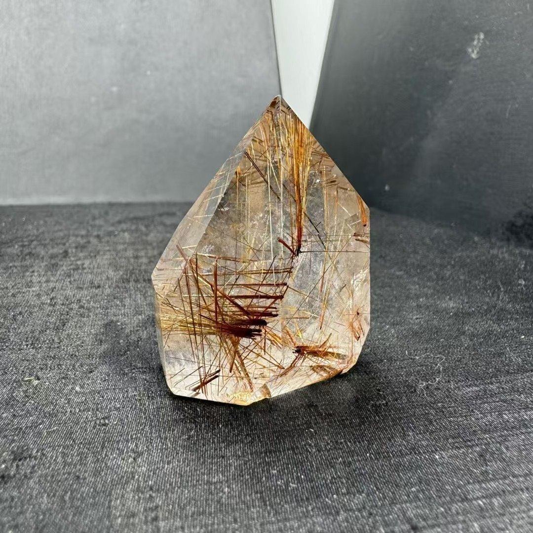 AAA級天然ゴールドルチルクォーツ六角柱B1118/YS/511114/145C