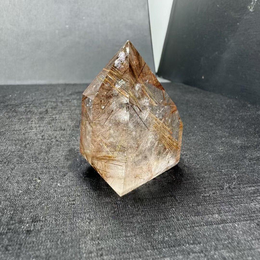 AAA級天然ゴールドルチルクォーツ六角柱B1118/YS/511114/145C