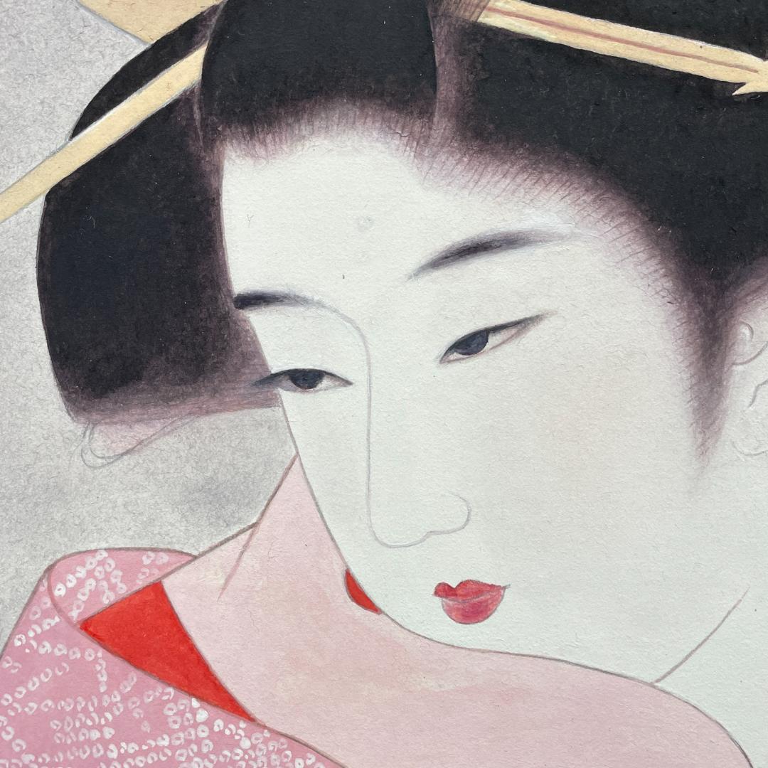 真作保証 伊東深水『三千歳』木版画 美人画 代表作 大判 R8YE11