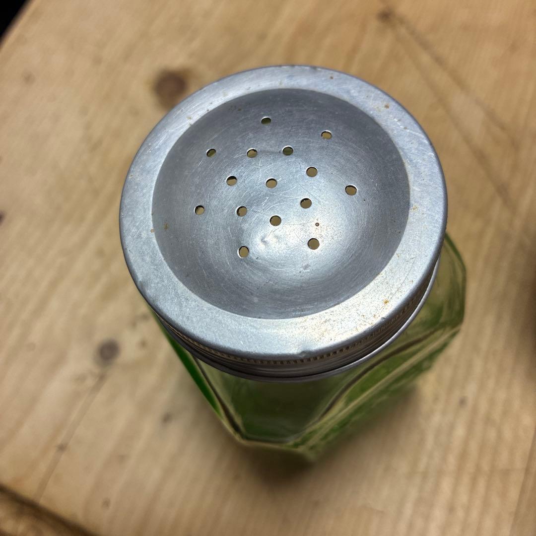 アメリカ　ヴィンテージ ウランガラス大きなソルトアンドペッパー