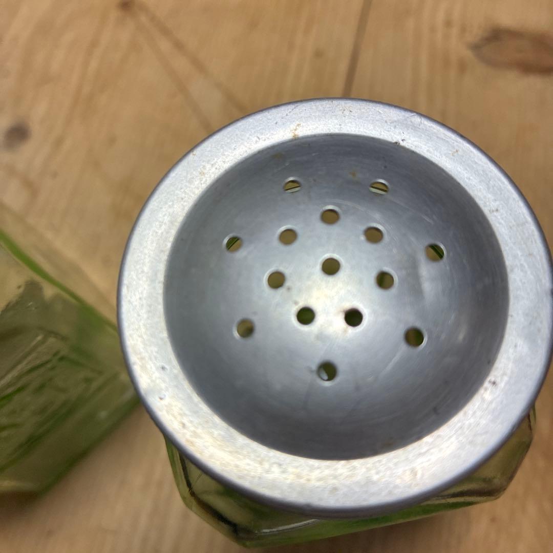 アメリカ　ヴィンテージ ウランガラス大きなソルトアンドペッパー