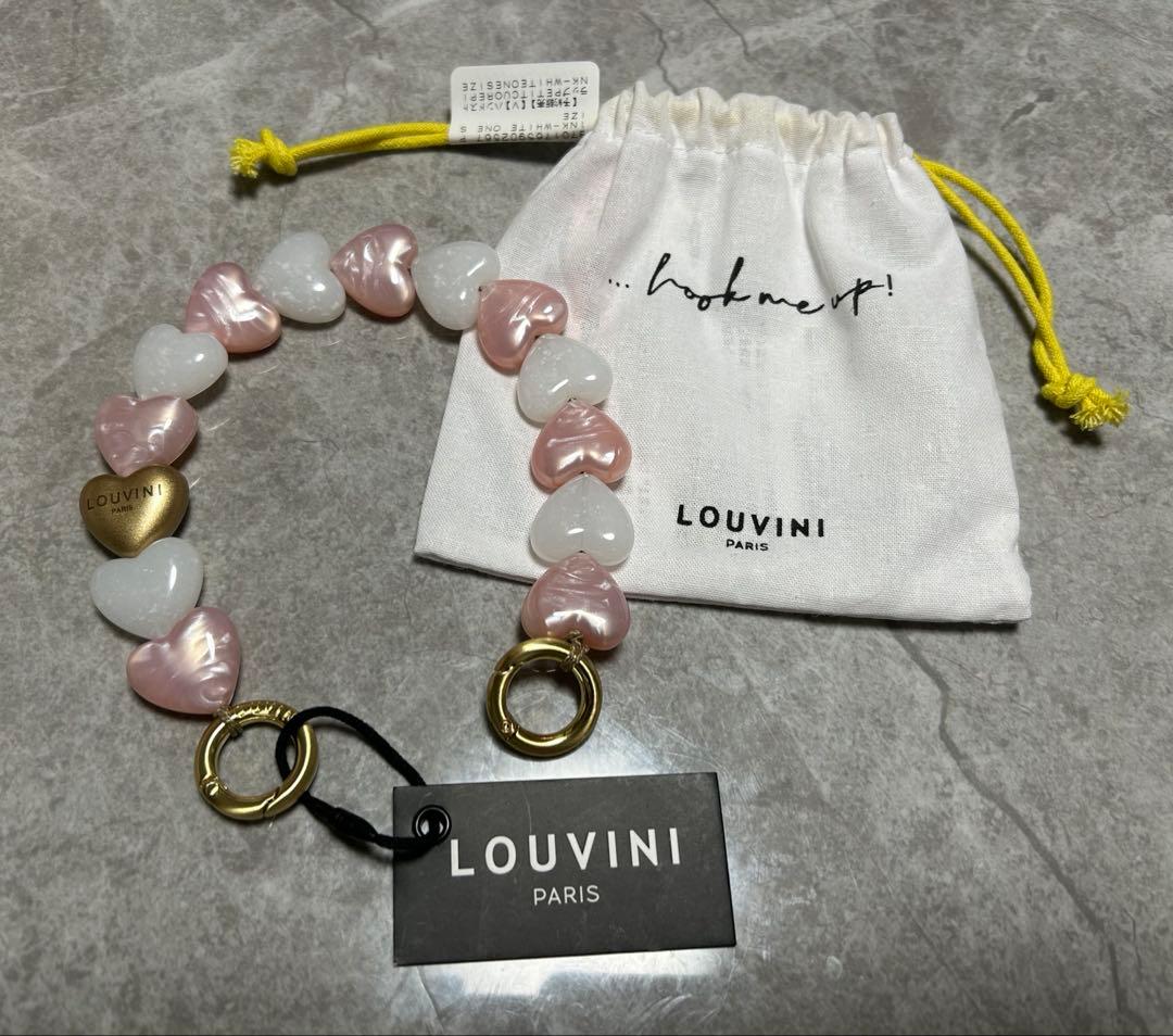 LOUVINIハンドストラップPETIT CUORE PINK-WHITE