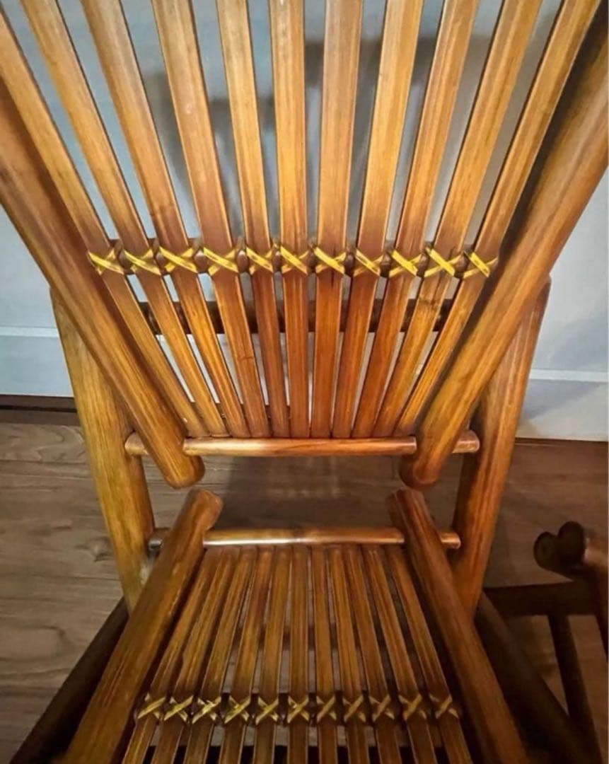 折りたたみ　竹製　レトロ　ヴィンテージ　バンブーチェア　椅子　インテリア　木製