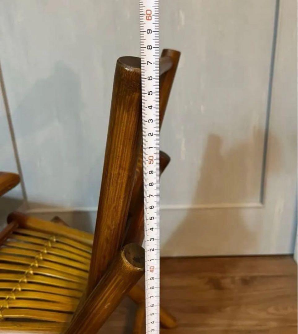 折りたたみ　竹製　レトロ　ヴィンテージ　バンブーチェア　椅子　インテリア　木製