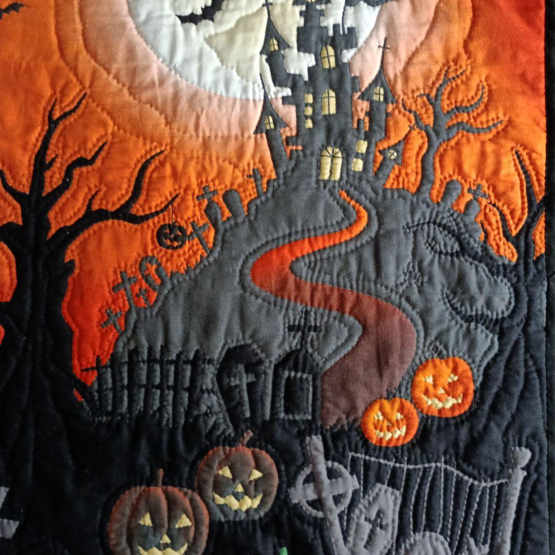 ♣ハロウィン魔女＆ゴスロリパネル生地タペストリー♣ハンドメイドパッチワークキルト