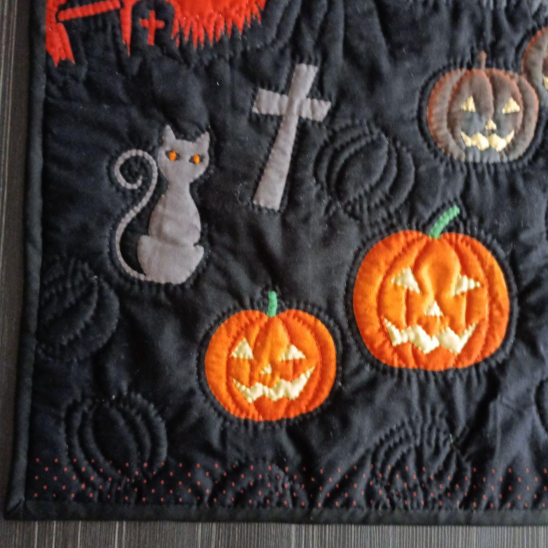 ♣ハロウィン魔女＆ゴスロリパネル生地タペストリー♣ハンドメイドパッチワークキルト