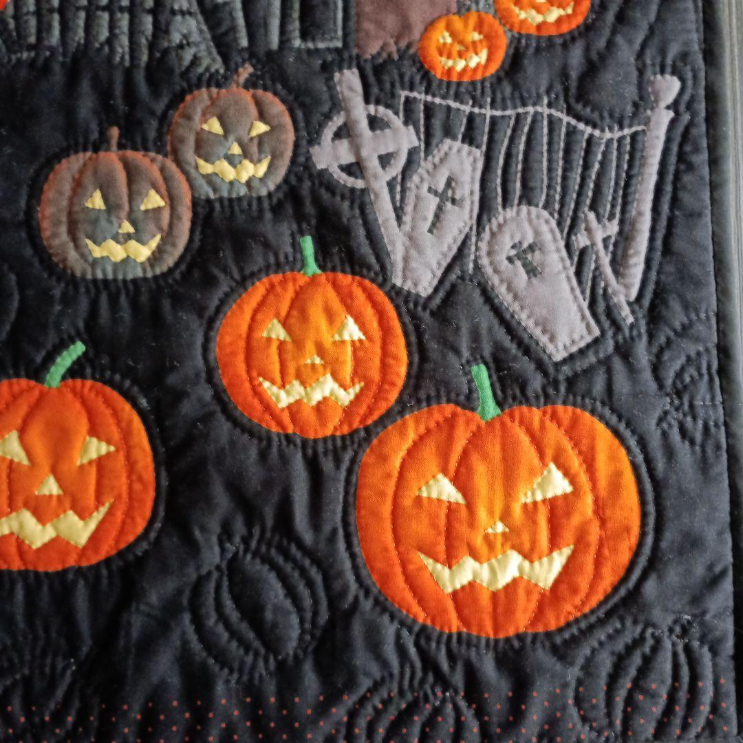 ♣ハロウィン魔女＆ゴスロリパネル生地タペストリー♣ハンドメイドパッチワークキルト