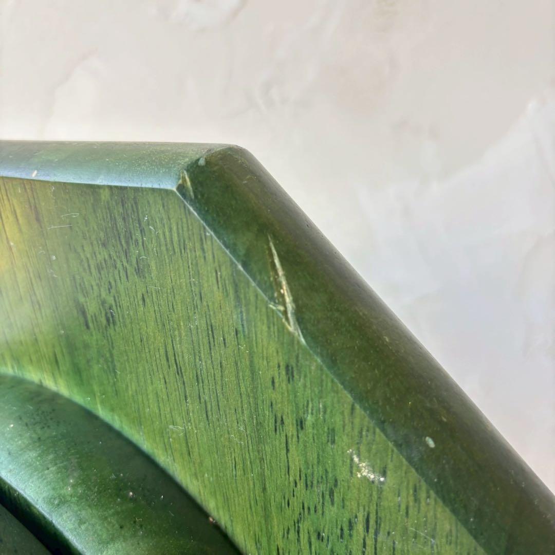 深緑の八角スツール　古道具