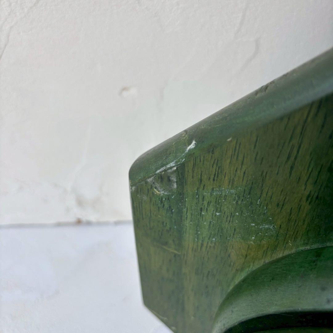 深緑の八角スツール　古道具