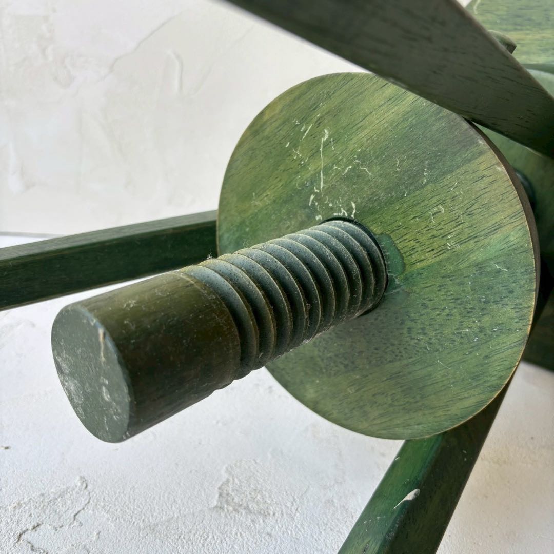 深緑の八角スツール　古道具