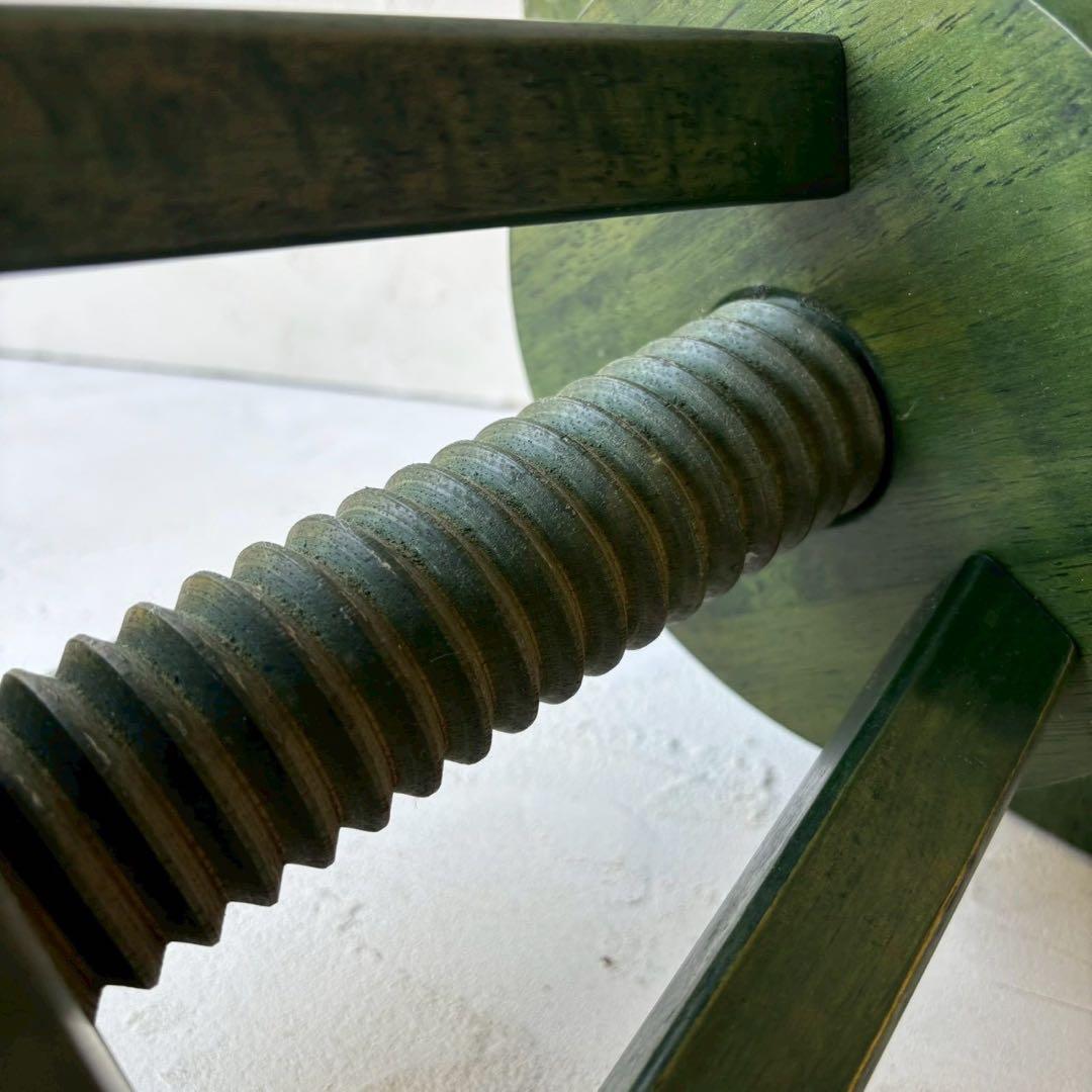 深緑の八角スツール　古道具