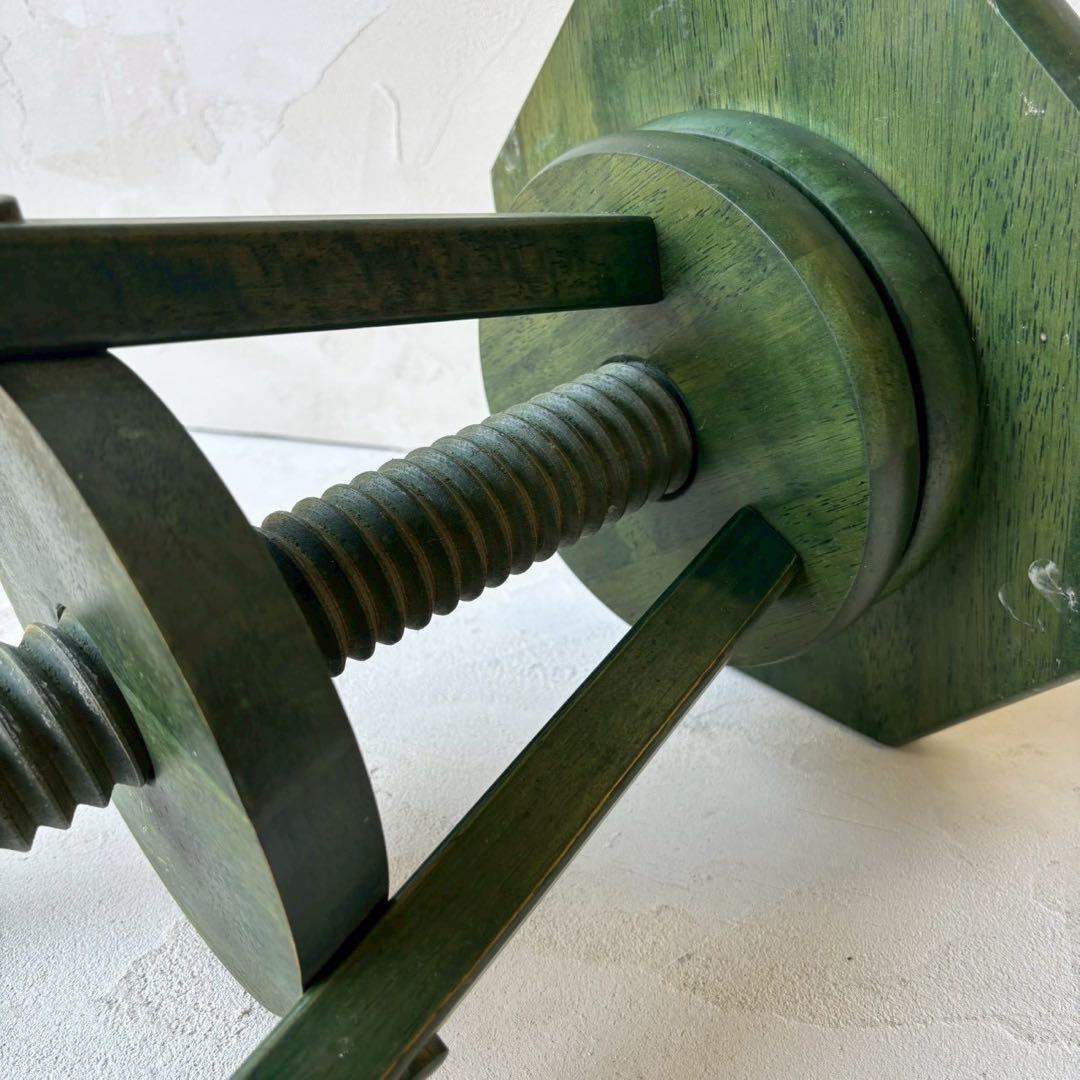 深緑の八角スツール　古道具