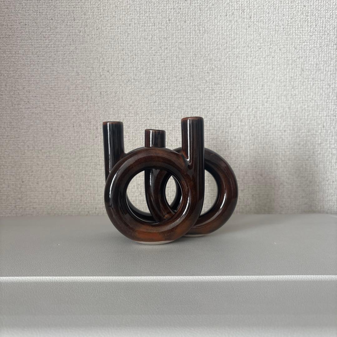 ミッドセンチュリー　フラワーベース　花瓶　モダン　3連　vintage