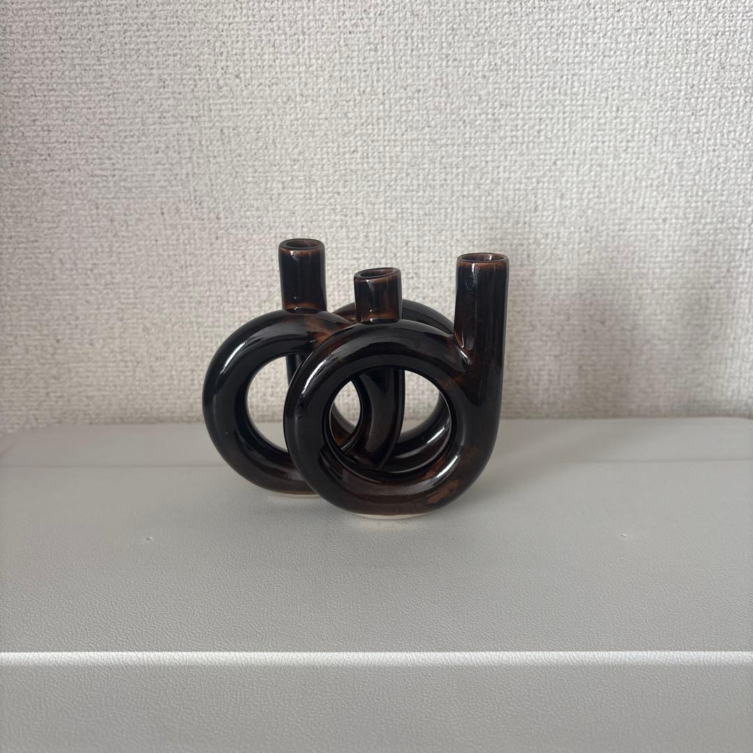 ミッドセンチュリー　フラワーベース　花瓶　モダン　3連　vintage