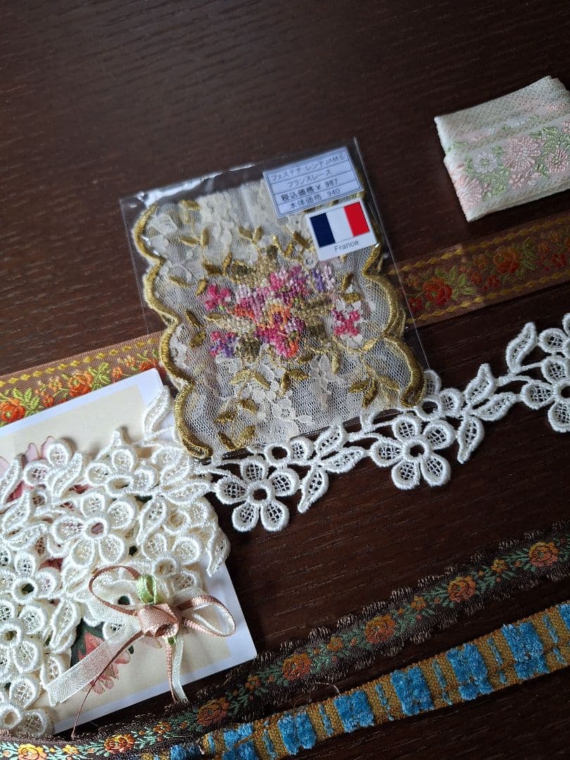 ヴィクトリアンクレージーキルト※レースとリボン他、手芸素材セット②