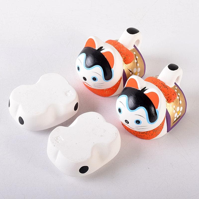 茶道具　京焼　白駒犬　干支香合　縁起物　在銘　2点まとめて　V　8167