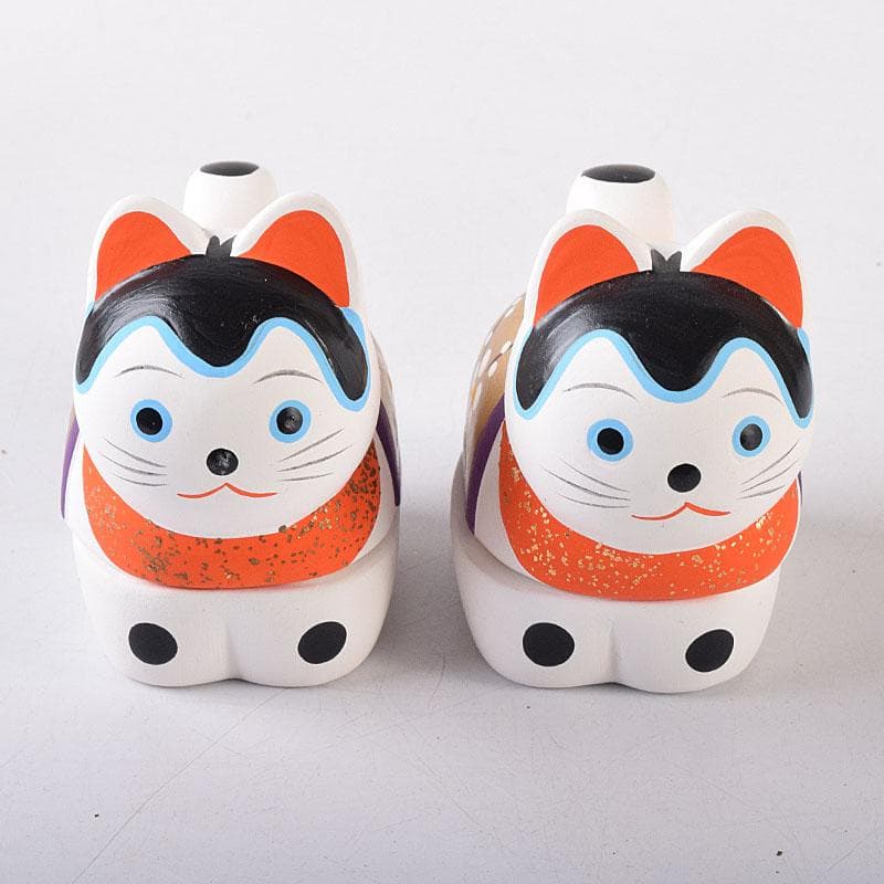 茶道具　京焼　白駒犬　干支香合　縁起物　在銘　2点まとめて　V　8167