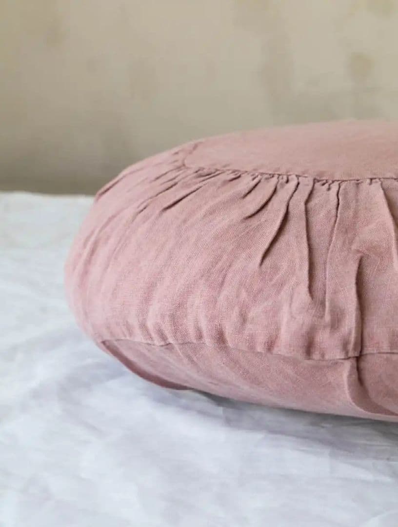 Orné de Feuilles リネン・ラウンドクッション 2個セット