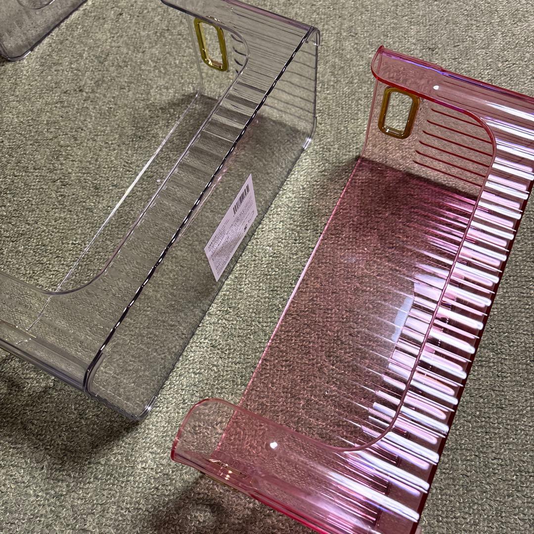 スリーピー冷蔵庫用収納ケースクリアピンク９個セットTikTok THREEPPY