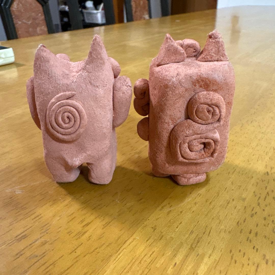 【開運魔除】プロのシーサー職人が作るゆるきゃら沖縄シーサー♂♀2体1対 5cm位