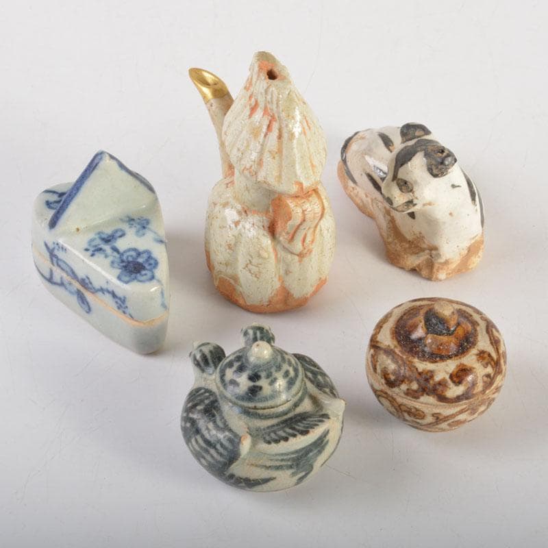 pipo 　鉄絵など　スンコロク　宋胡録　水滴　5点まとめて　C　6711