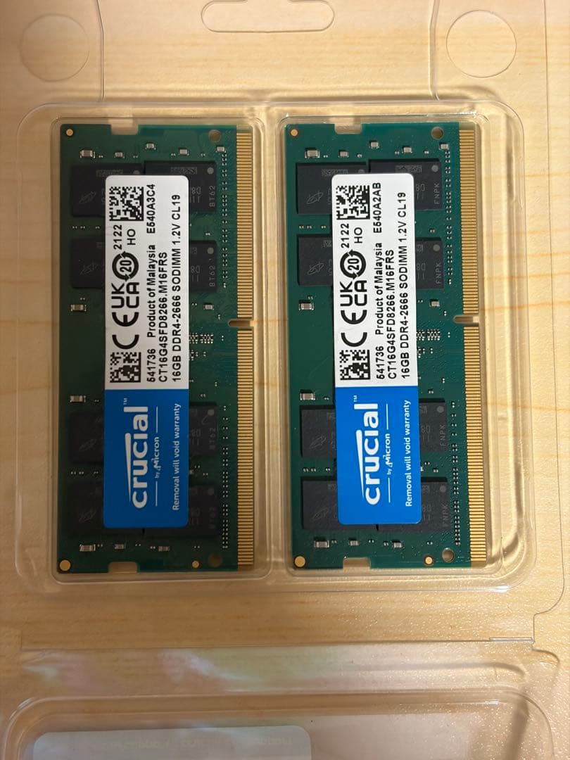 メモリー Crucial 32GB (2x16GB) DDR4-2666 SO-DIMM