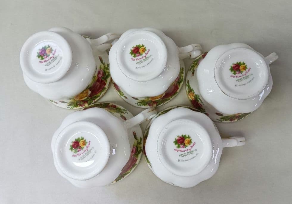 ロイヤル・アルバート　オールドカントリーローズ　カップ5客　お皿 7枚セット