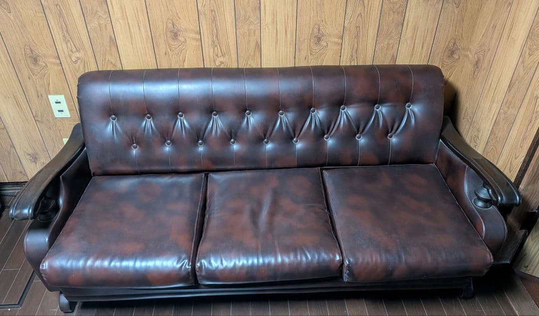 ダークブラウン 青柳の椅子 3人掛けソファ