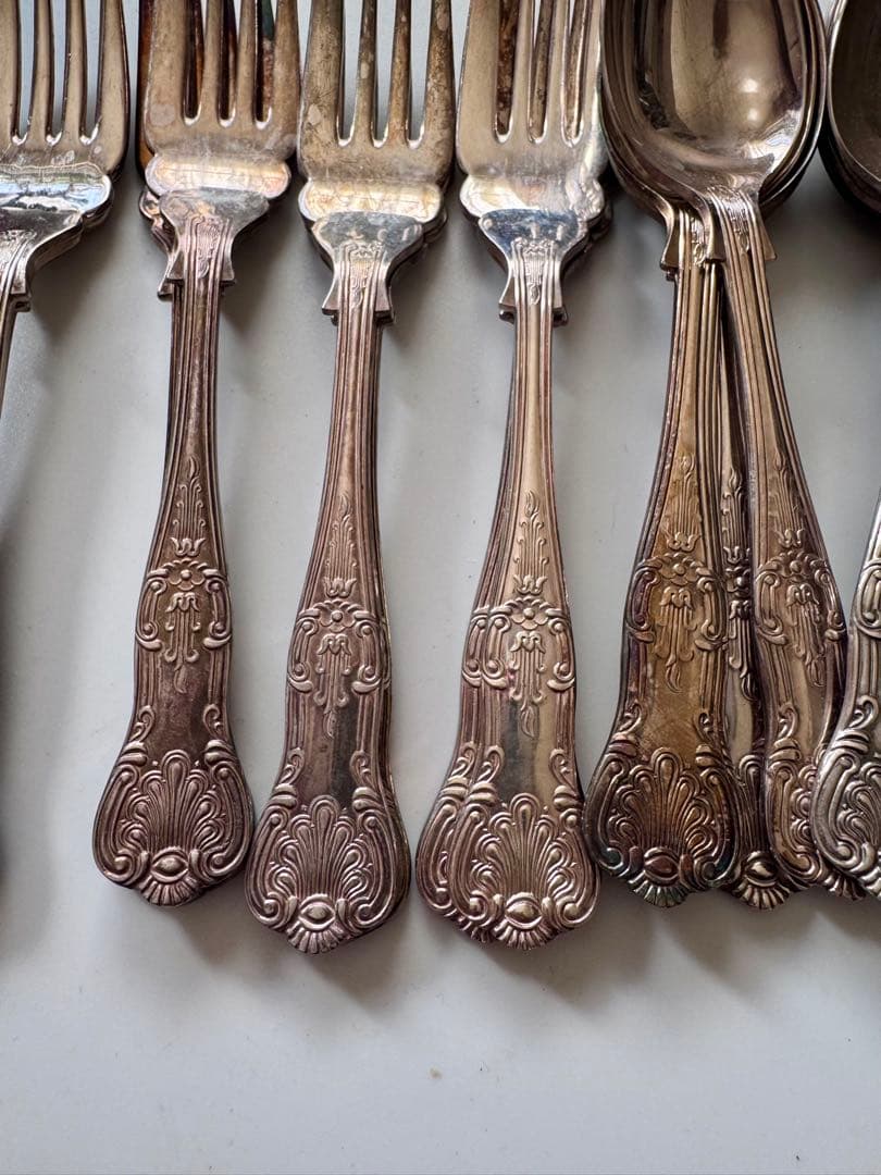 イギリス　シェフィールド　銀カトラリーセット 40点 フォーク・ナイフ・スプーン