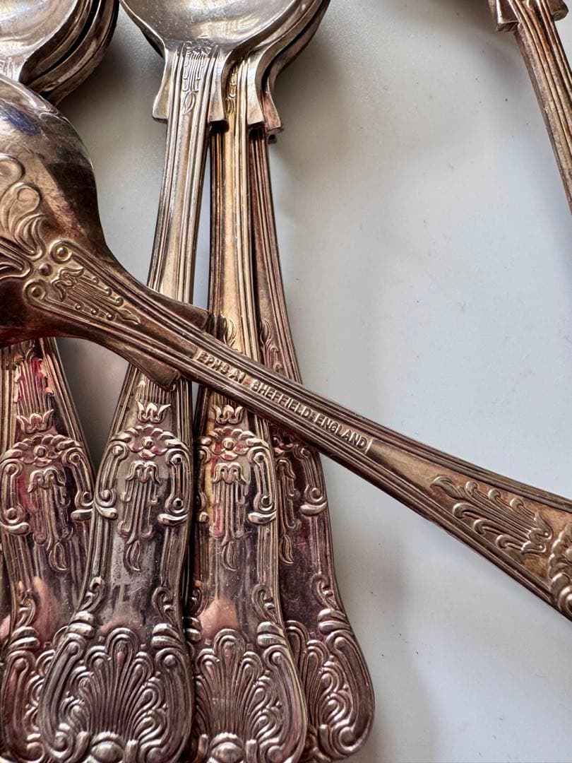 イギリス　シェフィールド　銀カトラリーセット 40点 フォーク・ナイフ・スプーン