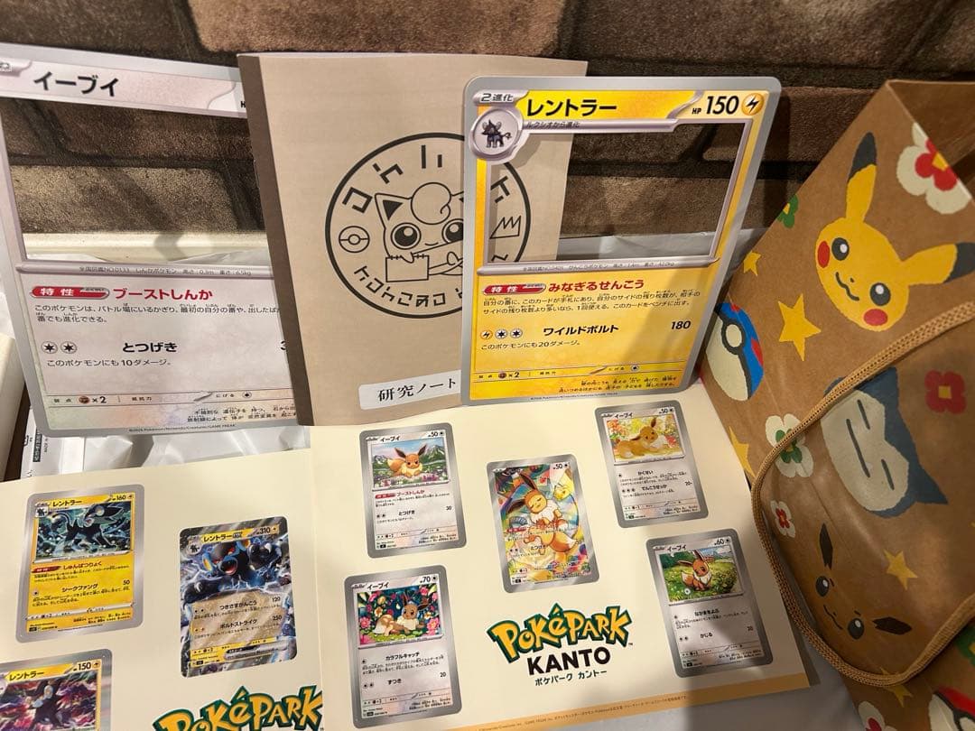 ポケパーク カントー限定　モンスターボール入りピンバッジ 6点、シール、袋セット