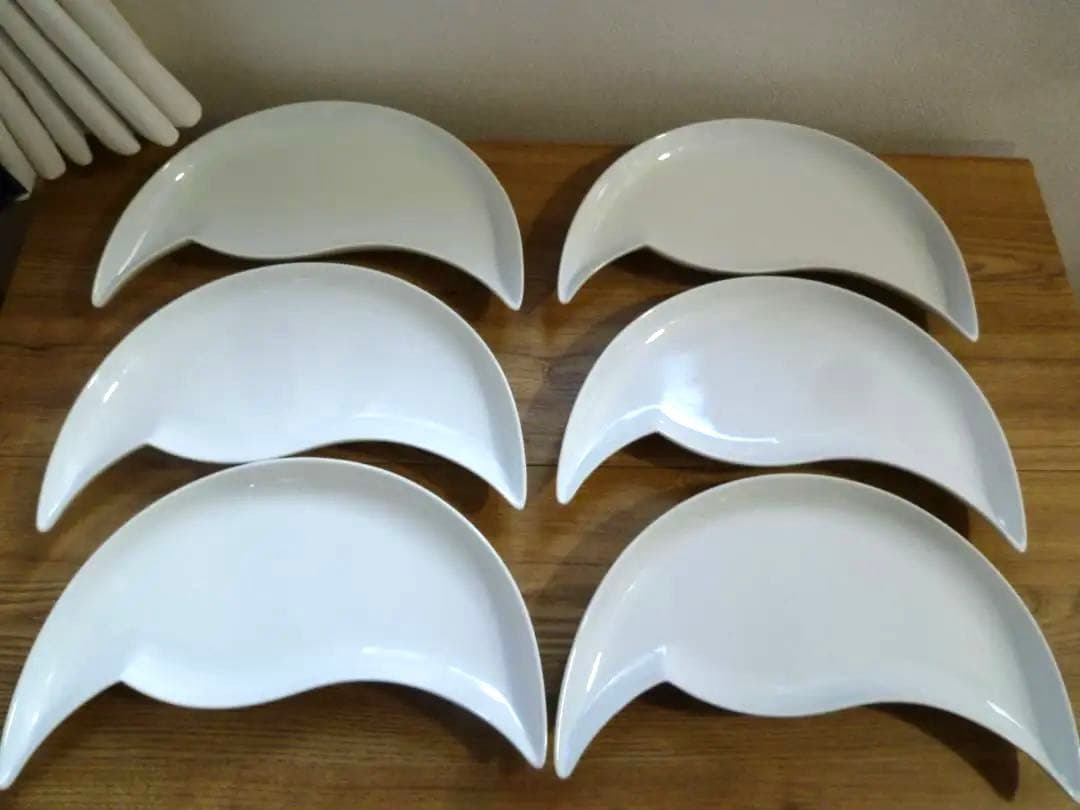 リチャードジノリ デダロホワイト 三日月型 プレート,6枚