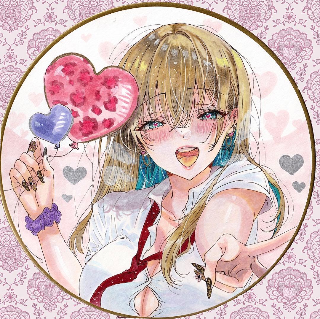 T*様 手描きイラスト アナログ オリジナルイラスト 色紙 一点物 コピック 原