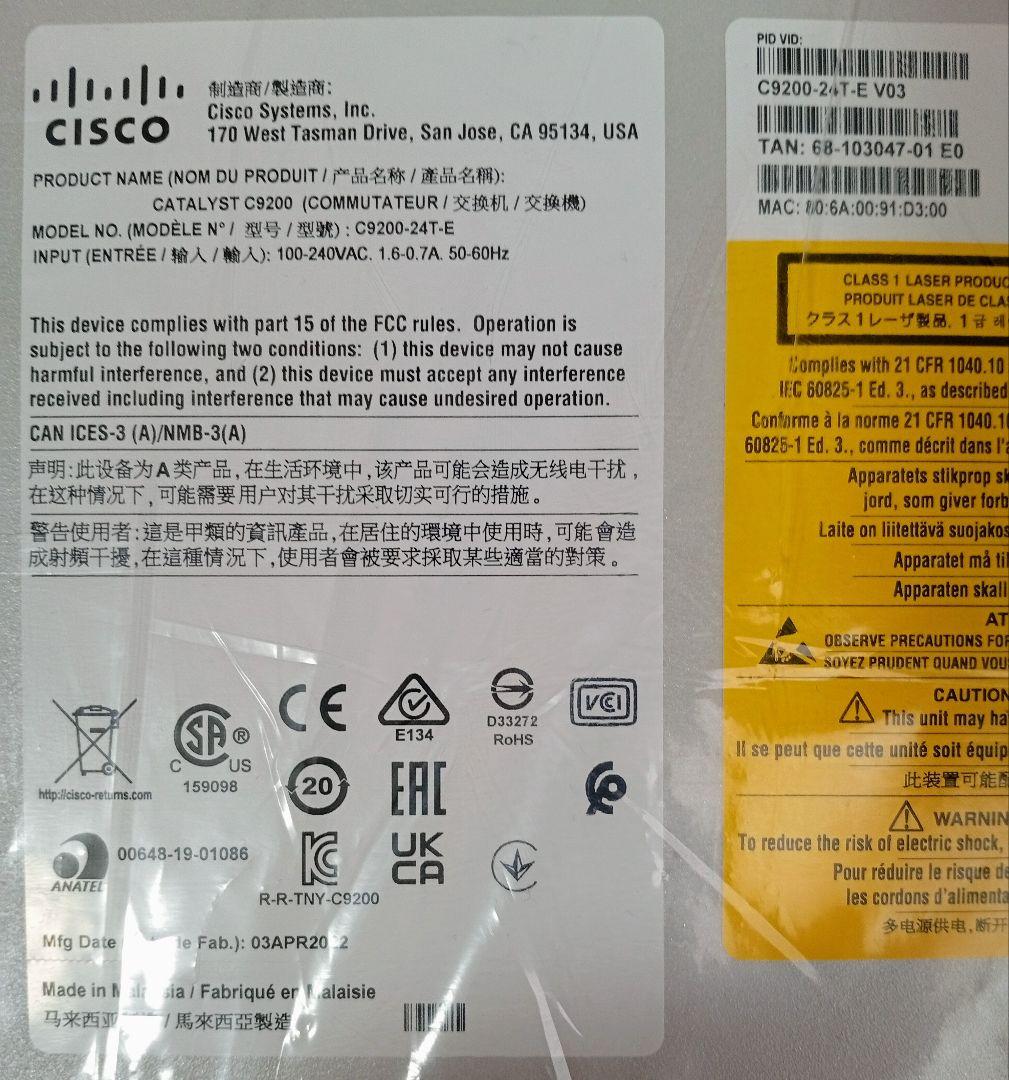 ルーター・ネットワーク機器 Cisco Catalyst 9200 C9200-24T-E