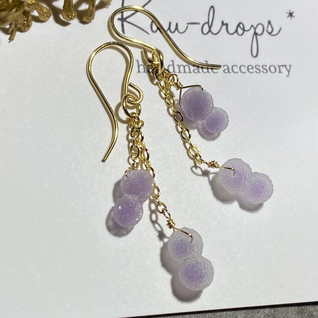 【専用です】♦︎希少♦︎グレープアゲート✴︎14kgfピアスP287•他