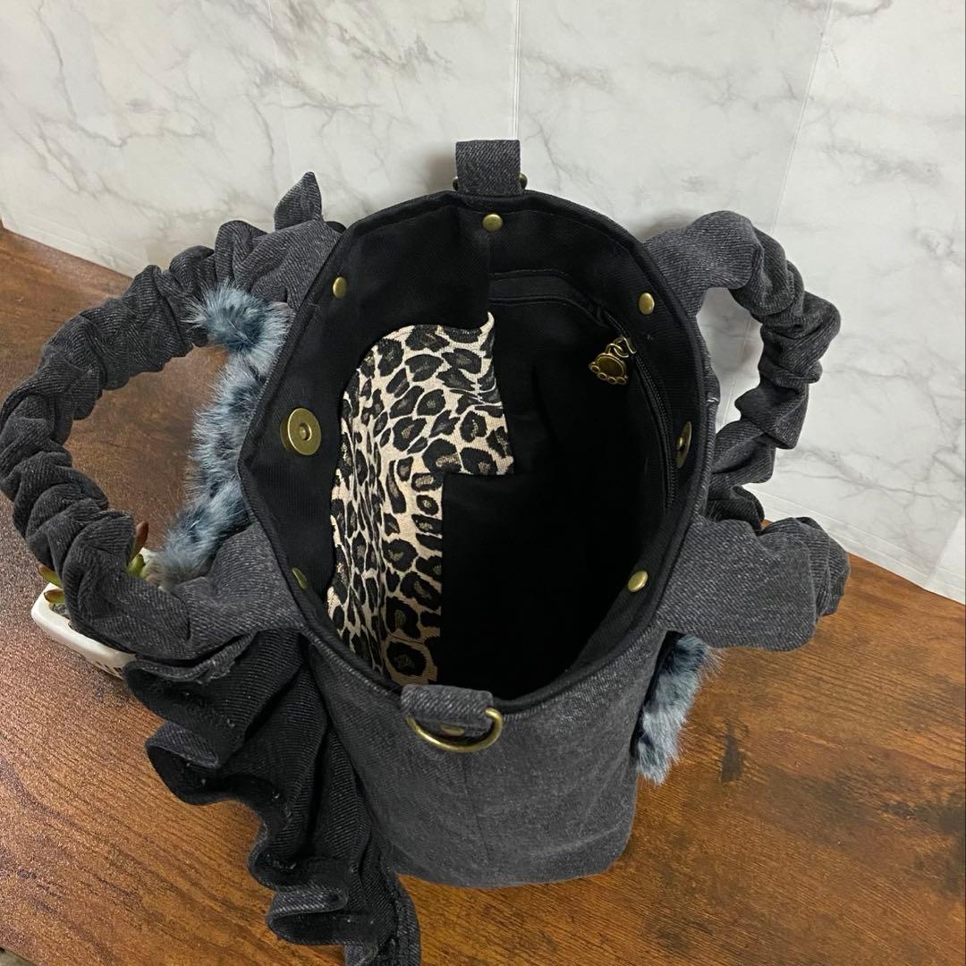 ま*ー様 コヤンイサムチョン デニムリメイク 【フリルトートバッグ】ハンドメイド