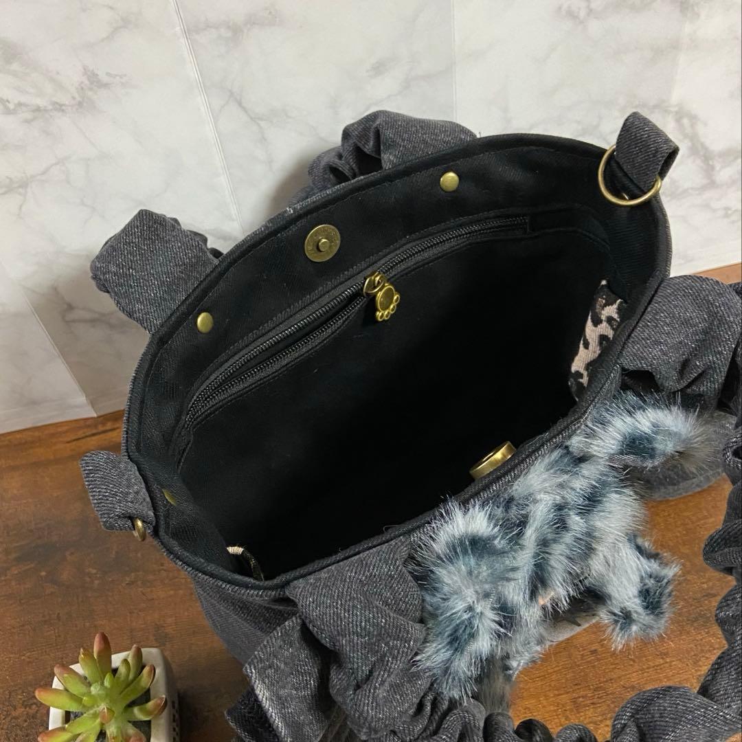 ま*ー様 コヤンイサムチョン デニムリメイク 【フリルトートバッグ】ハンドメイド