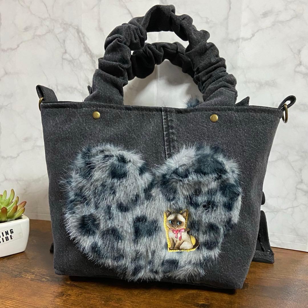 ま*ー様 コヤンイサムチョン デニムリメイク 【フリルトートバッグ】ハンドメイド