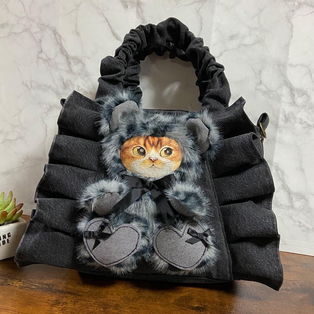 ま*ー様 コヤンイサムチョン デニムリメイク 【フリルトートバッグ】ハンドメイド